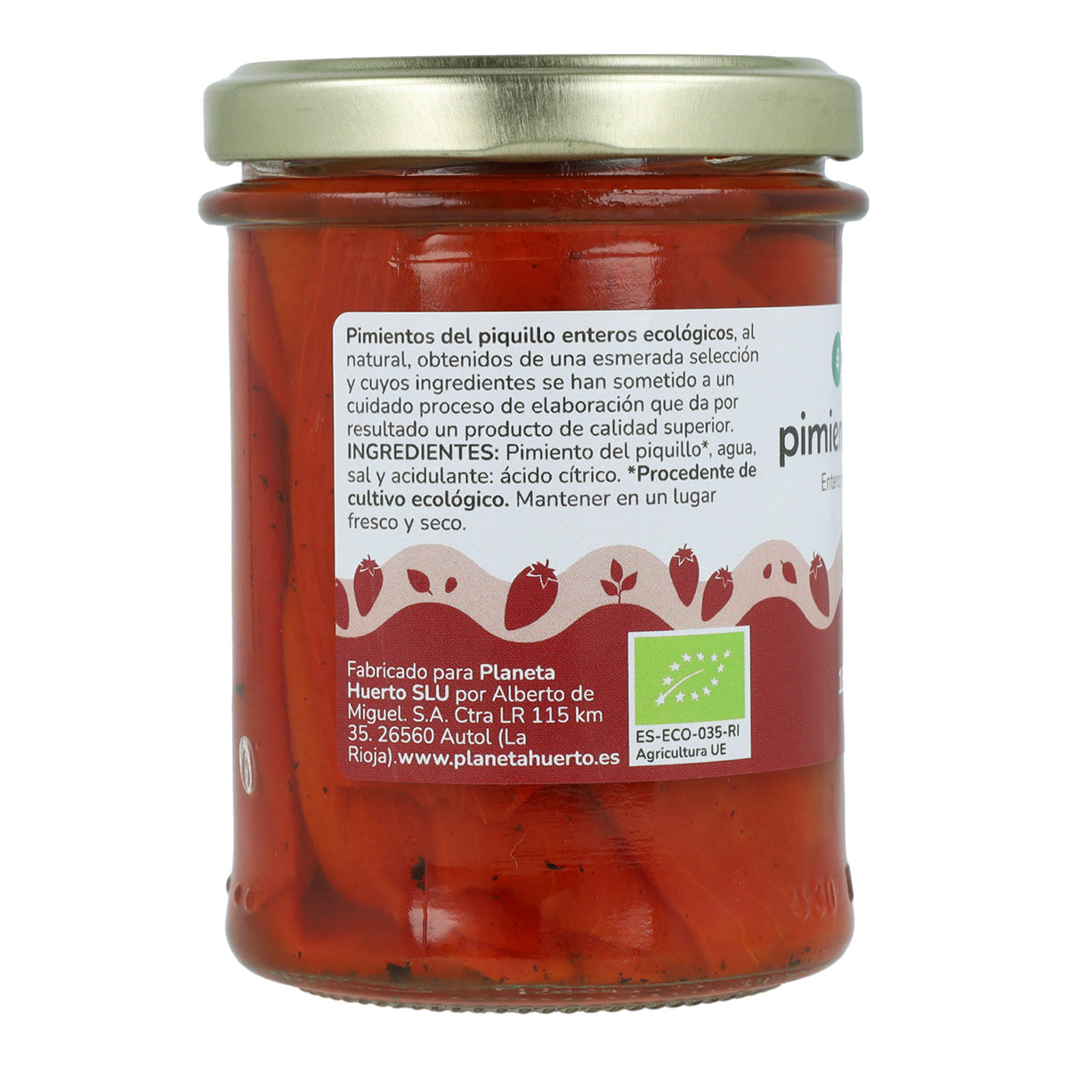 Pack 12x Pimiento piquillo entero ECO Planeta Huerto 185g