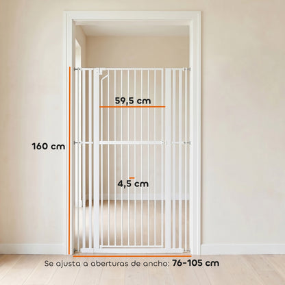 Pawhut Barrera De Seguridad Niños Perros Y Gatos Alta 160cm Extensible 76-105cm_2
