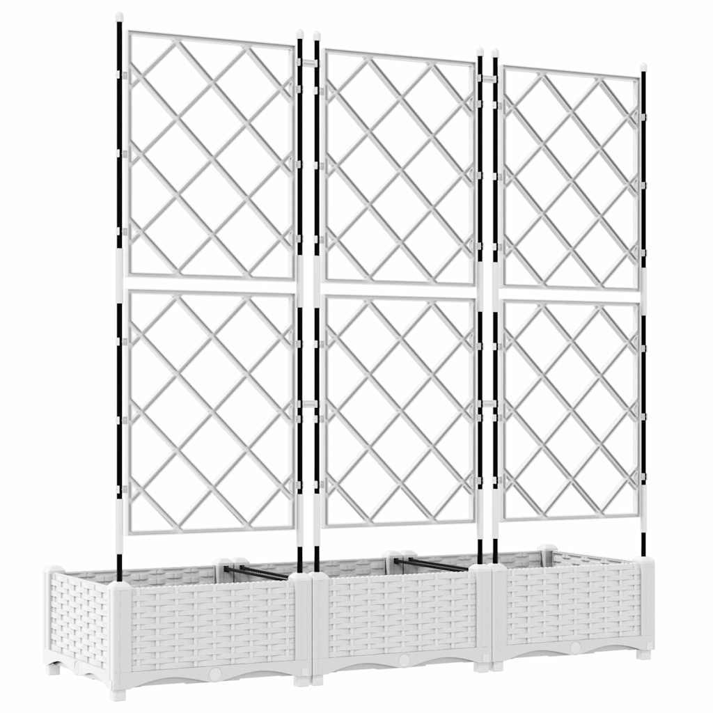 Macetero De Jardín 3 Uds. Blanco 120 X 40 X 125,5 Cm Pp_5