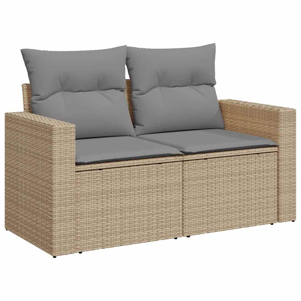 Set Sofás Jardín Y Cojines 5 Pzas Ratán Sintético Acacia Beige / Vetonek_2