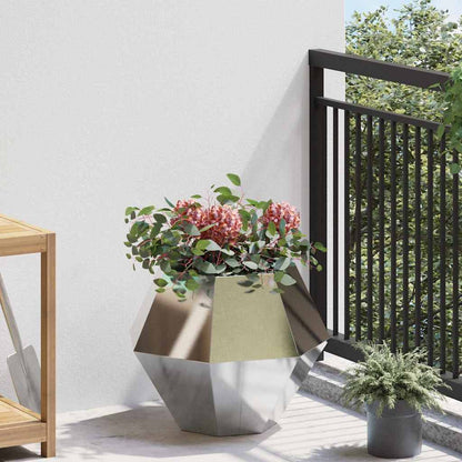 Jardinera 2 Pcs Plateado 50 X 50 X 40 Cm Acero Inoxidable_3