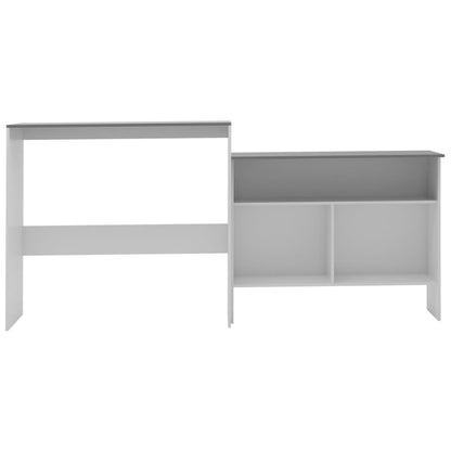 Mesa De Bar Con 2 Tableros Blanco Y Gris 130x40x120 Cm_1