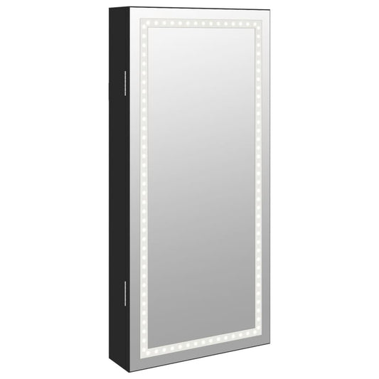 Vidaxl Espejo Con Joyero Y Luces Led Para Pared Negro_0
