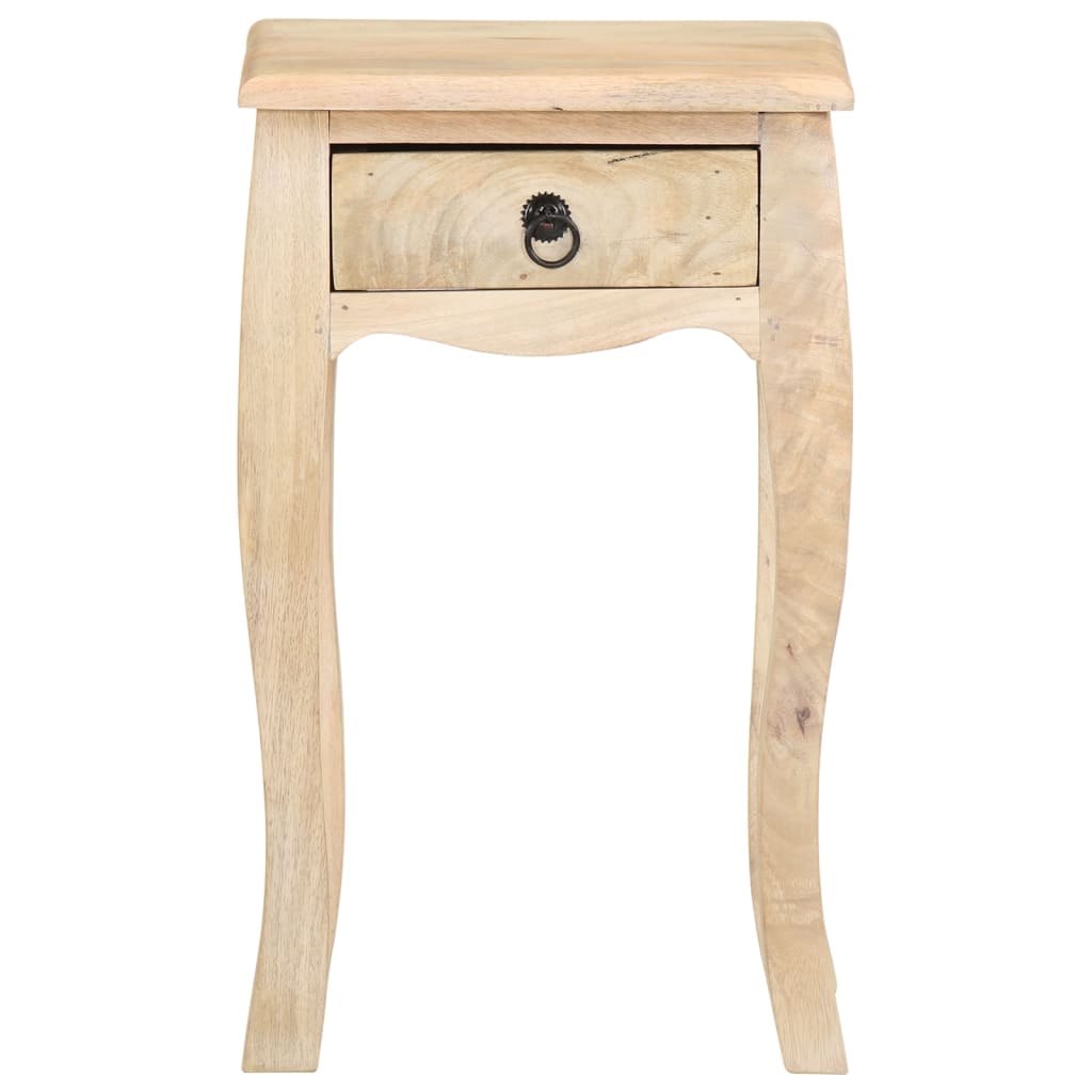 Mesita De Noche De Madera Maciza De Mango 28x28x46 Cm_0