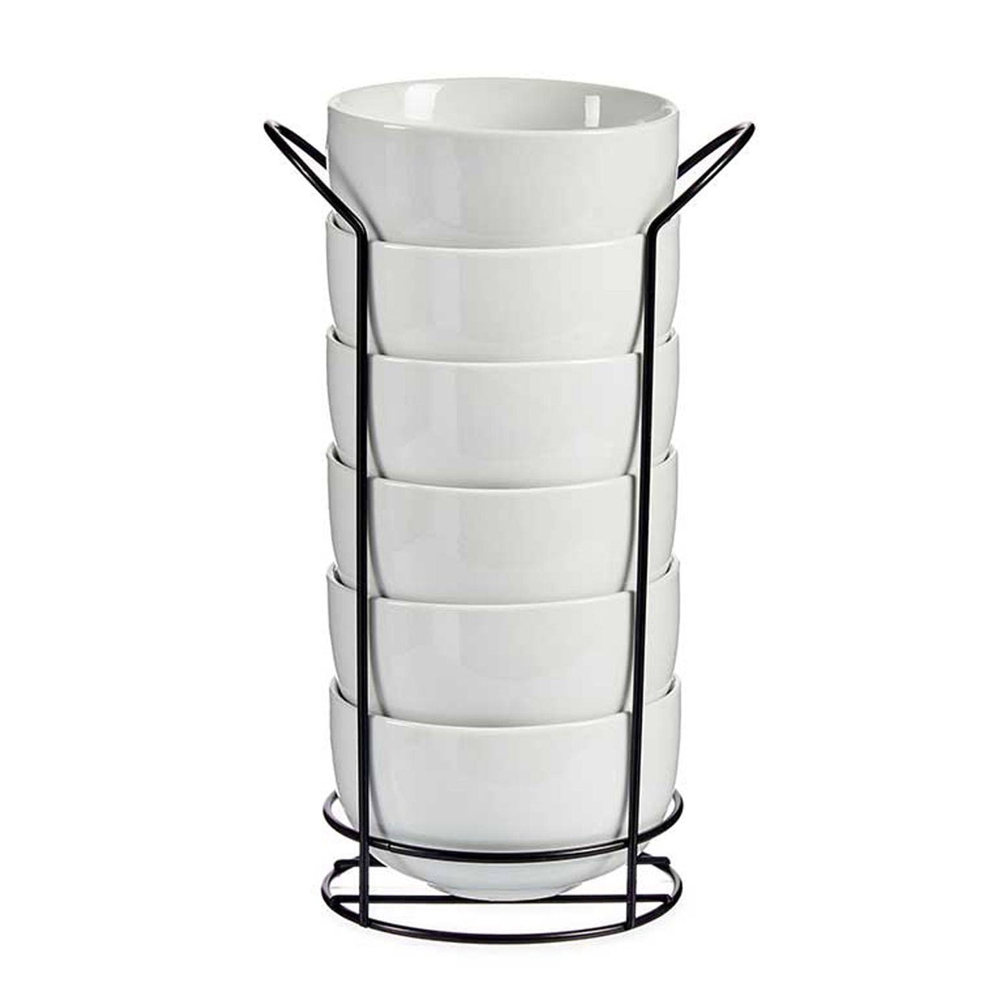 Bol Redondo Blanco Con Estante Negro 800 Colección Vessia_0