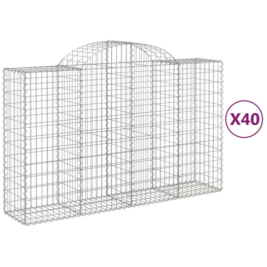 Cestas Gaviones 40 Uds Forma De Arco Hierro 200x50x120/140 Cm_0
