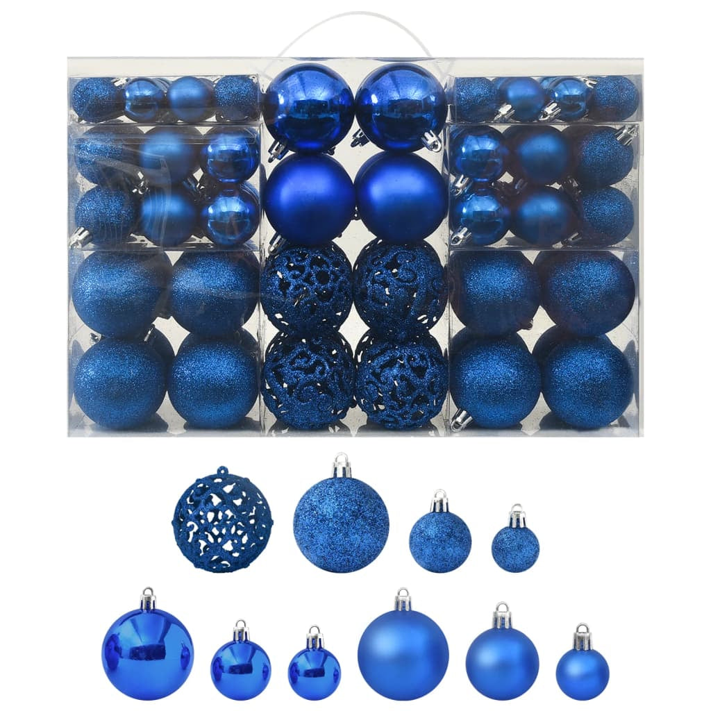 Vidaxl Juego De Bolas De Navidad 100 Piezas Azul_0
