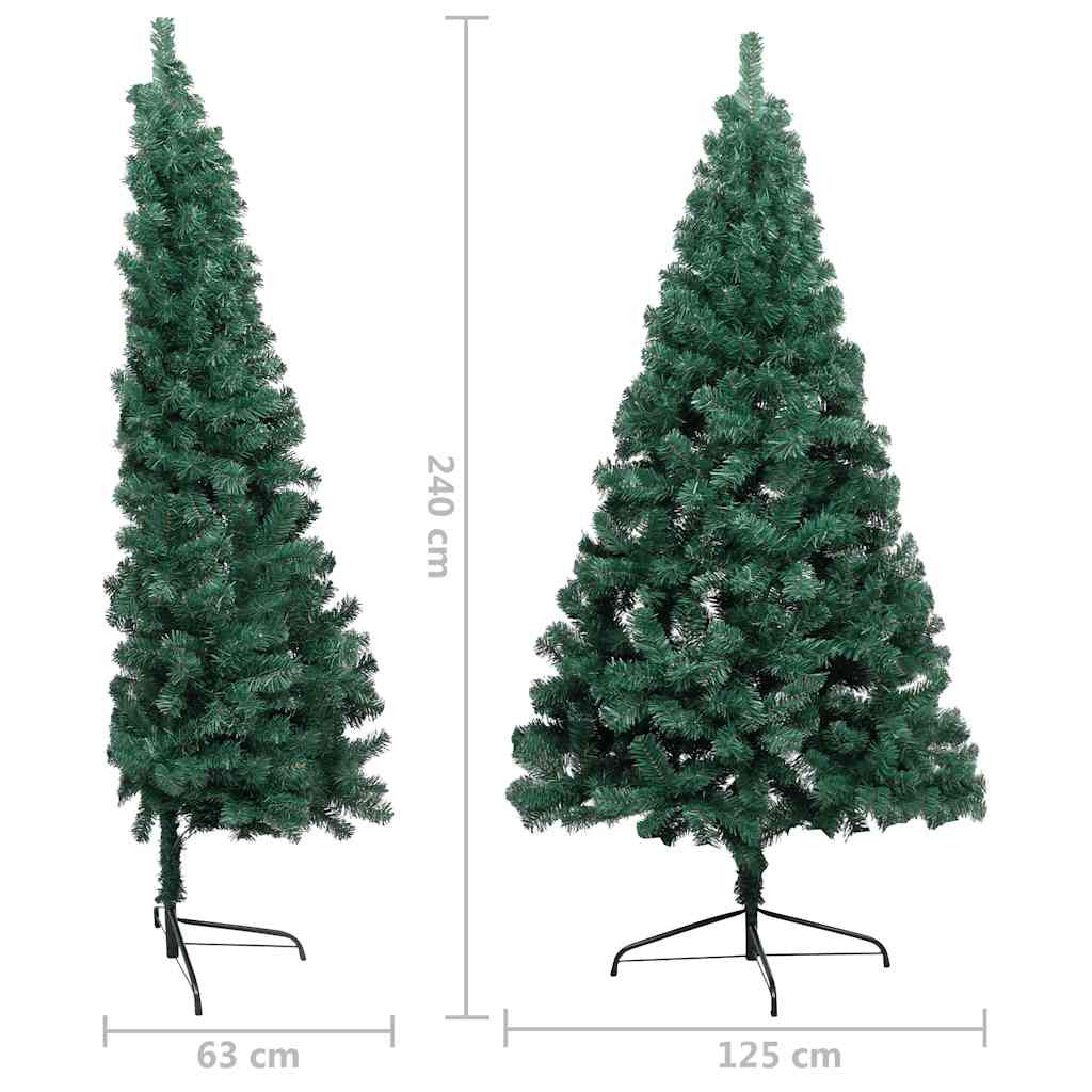 Vidaxl Medio Árbol De Navidad Con Luces Y Bolas Verde 240 Cm_2