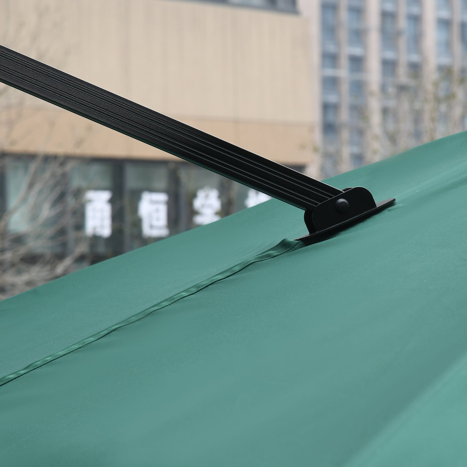 Outsunny Sombrilla De Jardín Ø300 Cm Aluminio Giratorio 360° Con Manivela Verde_3
