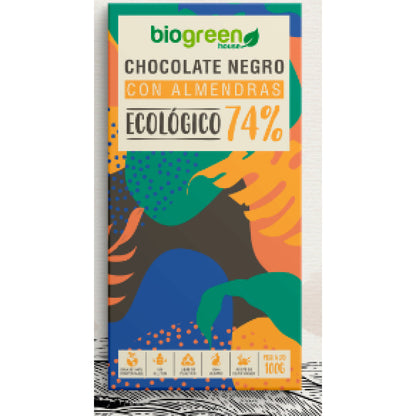 Tableta Chocolate Negro 74% Ecológico 100 Gr Pistacho_1