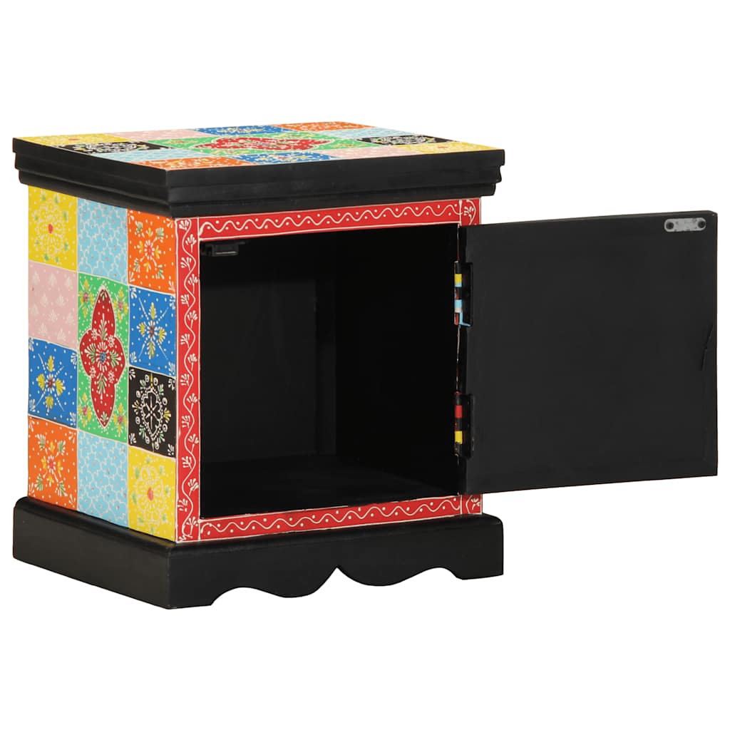 Mesilla De Noche 2uds Multicolor 40x35x45cm Madera Maciza Mango_2