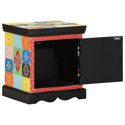 Mesilla De Noche 2uds Multicolor 40x35x45cm Madera Maciza Mango_2