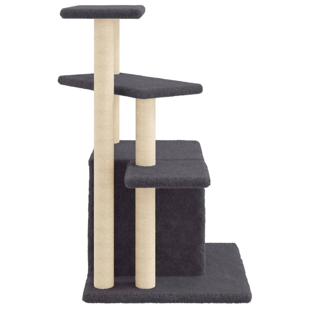 Vidaxl Rascador Para Gatos Con Postes De Sisal Gris Oscuro 83,5 Cm_4