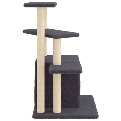 Vidaxl Rascador Para Gatos Con Postes De Sisal Gris Oscuro 83,5 Cm_4