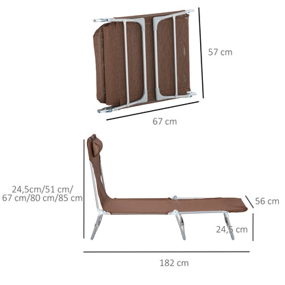 Outsunny Tumbona Plegable Y Reclinable Con Reposacabezas Y Respaldo Ajustable_2