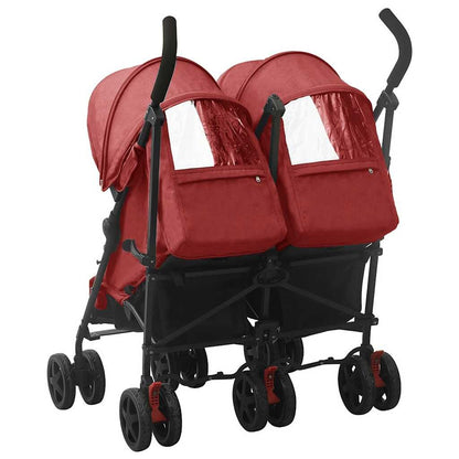 Vidaxl Carrito Para Gemelos De Acero Rojo_3