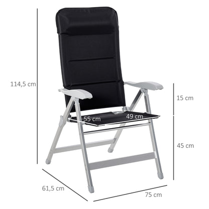 Outsunny Silla De Jardín Plegable Aluminio Con Respaldo Ajustable En 8_2