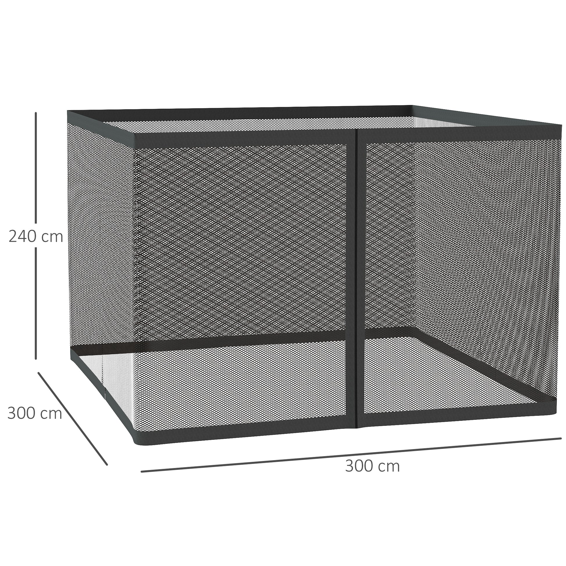 Outsunny Mosquitera Para Sombrilla 300x300x240 Cm Red Para Sombrilla De Malla_2