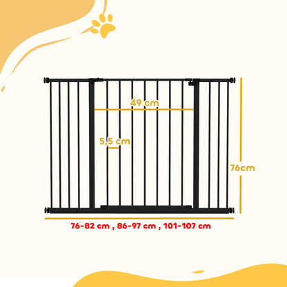 Pawhut Barrera De Seguridad Extensible Puertas Escaleras Metálica Para Perros_2