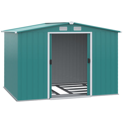 Outsunny Cobertizo De Jardín 260x206x179cm 4,7m² Metálico Con Puertas Correderas_3
