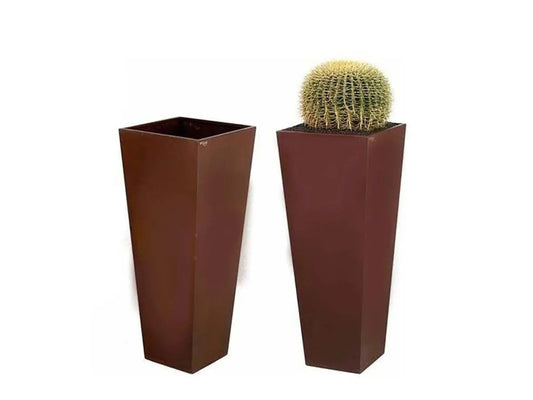 Jardinera Alta Acero Corten / Unidad / 40x40x100 Cm / Pirámide_0