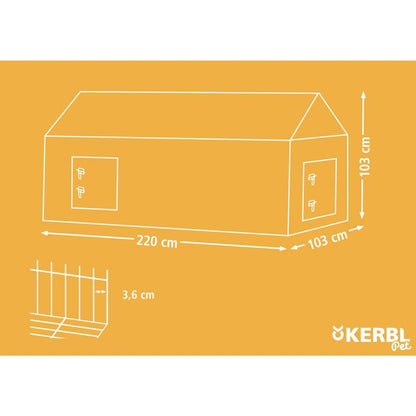 Kerbl Recinto Exterior Animales Pequeños Barrera Cromado 220x103x103cm_2