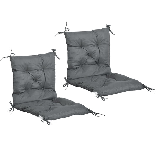 Outsunny Conjunto De 2 Cojines Para Silla Con Respaldo 50x98x8 Cm Gris Oscuro_0