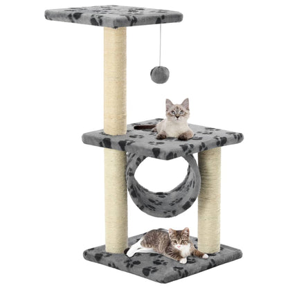 Vidaxl Rascador Para Gatos Con Poste De Sisal 65 Cm Huellas Gris_1