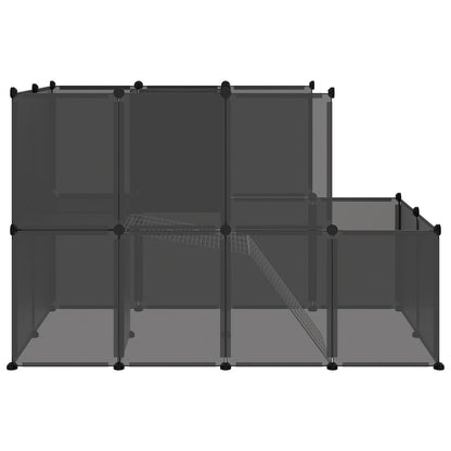 Vidaxl Jaula Para Animales Pequeños Negro Pp Y Acero 142x74x93 Cm_3