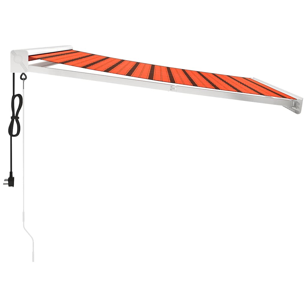 Toldo Retráctil Aluminio Y Tela Naranja Y Marrón 3x2,5 M_4