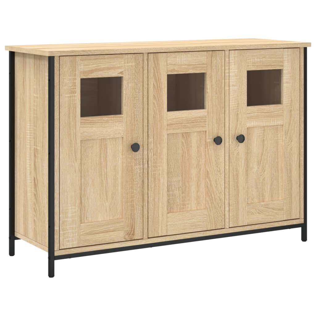 Aparador De Madera De Ingeniería Roble Sonoma 100x35x70 Cm / Vetonek_2