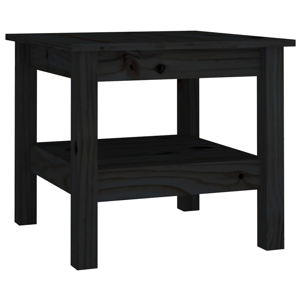 Mesa De Centro De Madera Maciza De Pino Negro 45x45x40 Cm_0