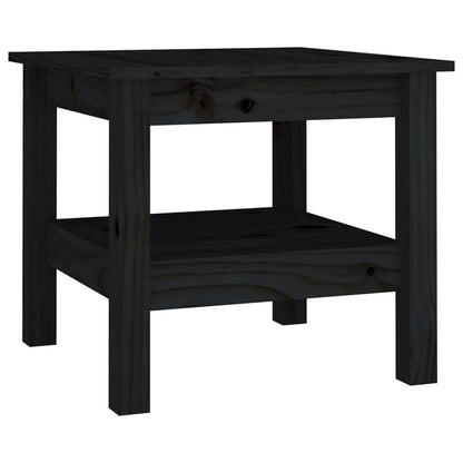 Mesa De Centro De Madera Maciza De Pino Negro 45x45x40 Cm_0