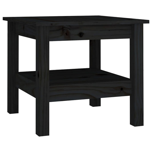 Mesa De Centro De Madera Maciza De Pino Negro 45x45x40 Cm_0