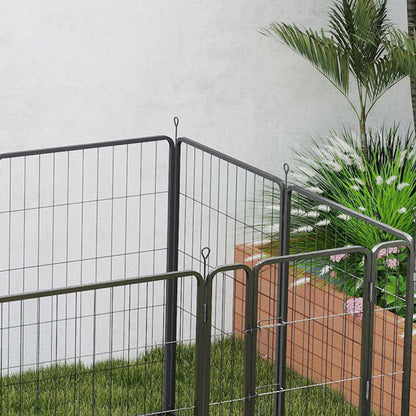 Pawhut Parque Para Perros De 8 Paneles De 100 Cm De Altura Con Puerta Negro_3