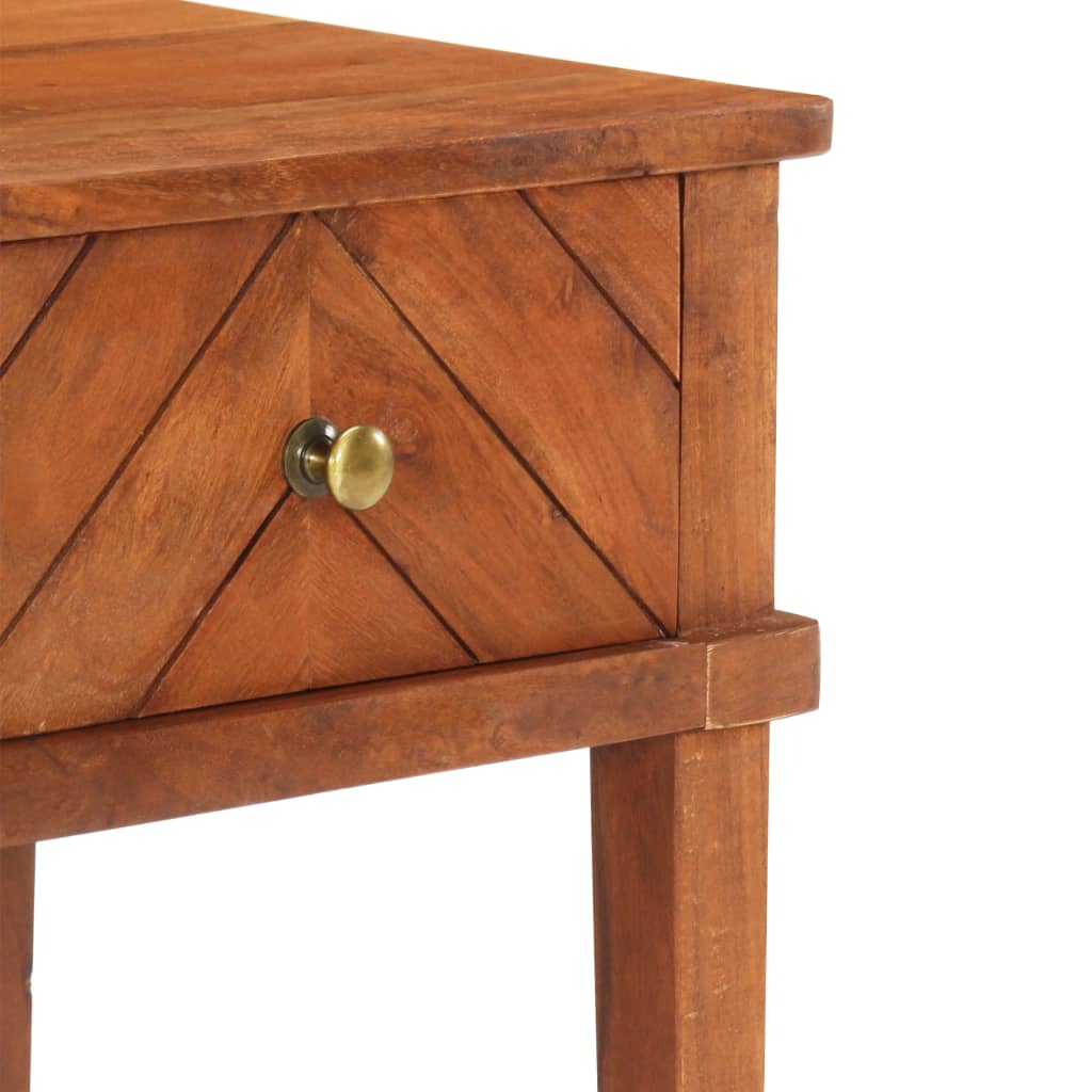 Mesita De Noche De Madera Maciza De Acacia 40x40x50 Cm_3