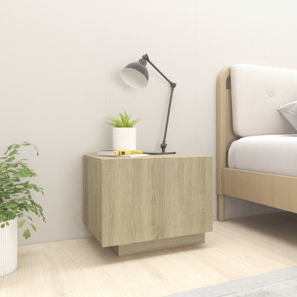Mesita De Noche Madera De Ingeniería Roble Sonoma 100x35x40 Cm_1