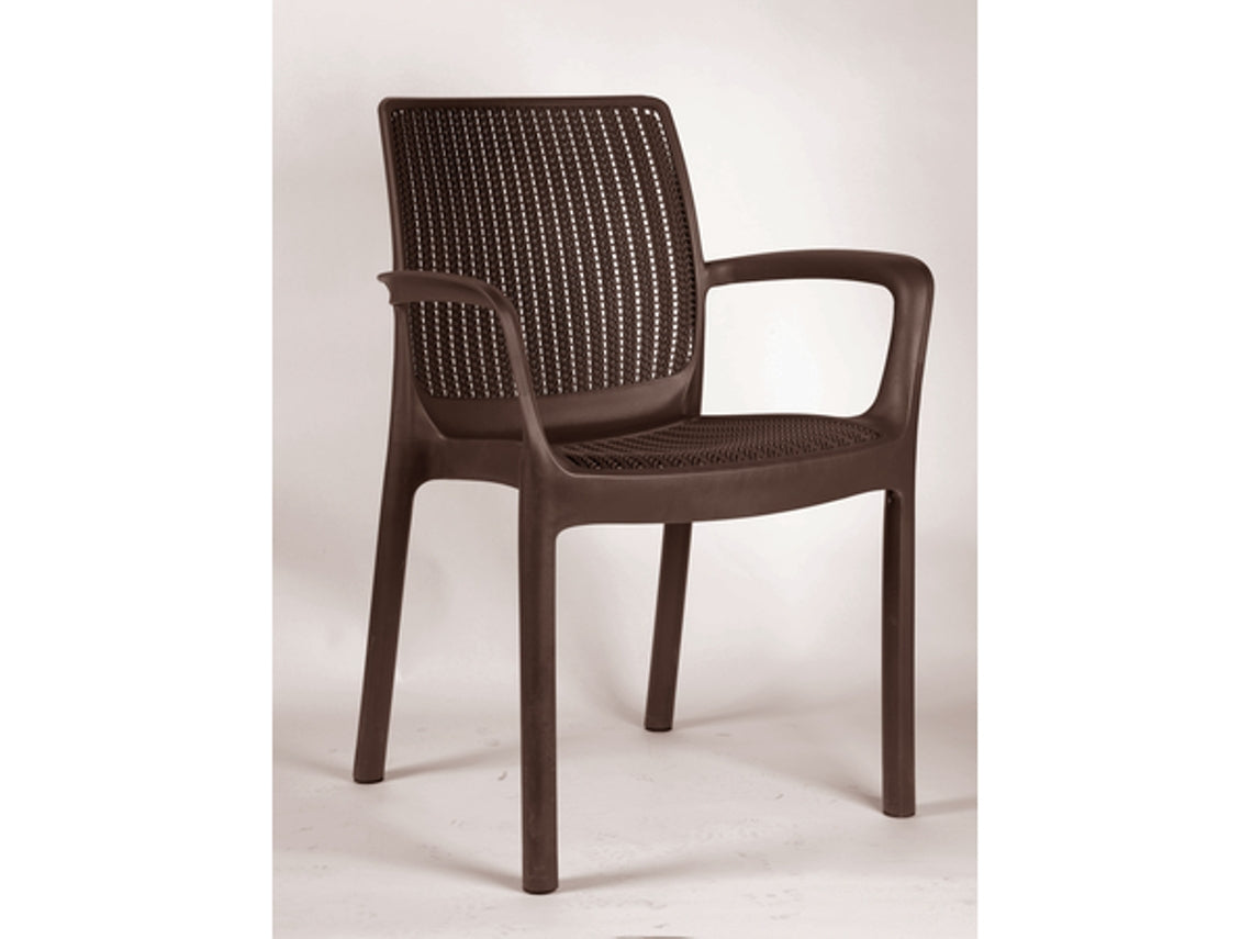 KETER  Sillas Bali PACK 4 UNIDADES Sillas Bali Sillón Terraza Balcon Jardin Resina Alta Calidad Marrón_1