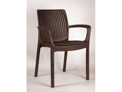 KETER  Sillas Bali PACK 4 UNIDADES Sillas Bali Sillón Terraza Balcon Jardin Resina Alta Calidad Marrón_1