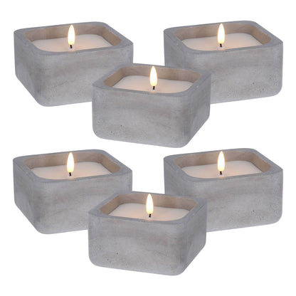 Well Home - Pack 6 Velas Led Cuadrarda Gris