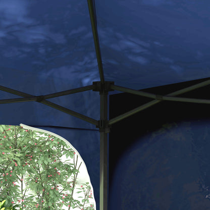 Outsunny Carpa Plegable 3x3 M Altura Ajustable 1 Pared Lateral Azul_3