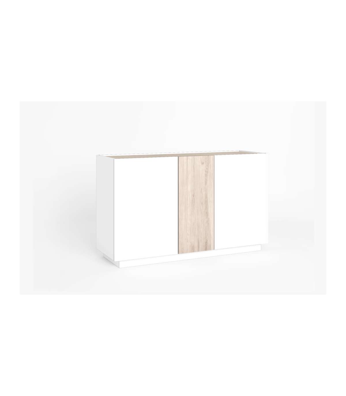 Mueble Aparador Modelo Celia 3 Puertas Acabado Blanco/sahara, 130.1cm(ancho) 78cm(alto) 41_0