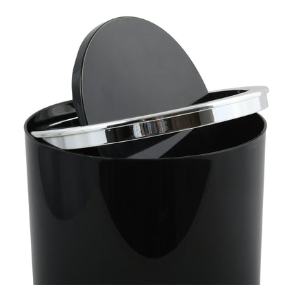 Cubo De Basura 6 Litros Para Baño Msv De Plastico En Color Negro 18 X 24,2 Cm_2