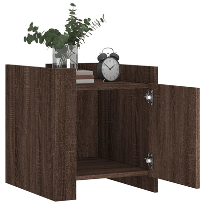 Mesita De Noche Madera De Ingeniería Roble Marrón 45x50x50 Cm_1