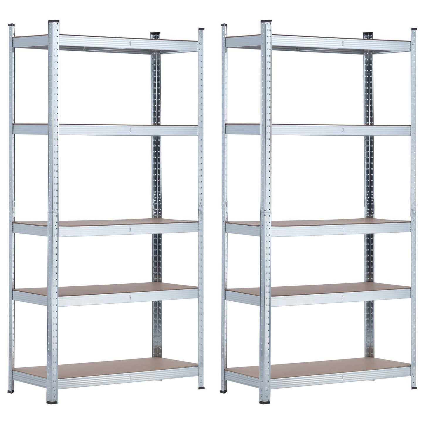 Pack 2 Estanterías Modulares Con 5 Baldas Ajustables 180x90x40cm 875kg O91_0