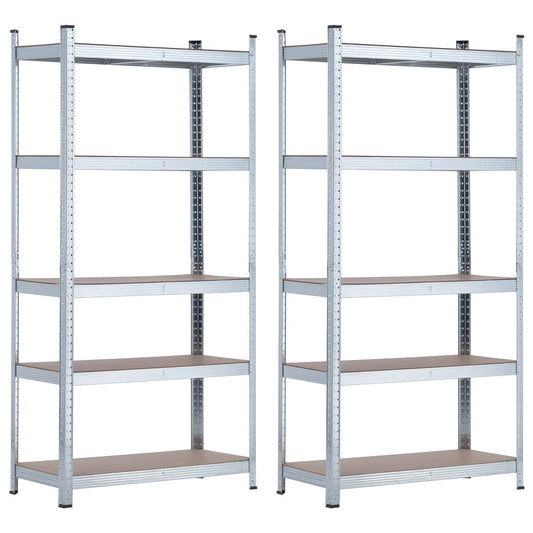 Pack 2 Estanterías Modulares Con 5 Baldas Ajustables 180x90x40cm 875kg O91_0
