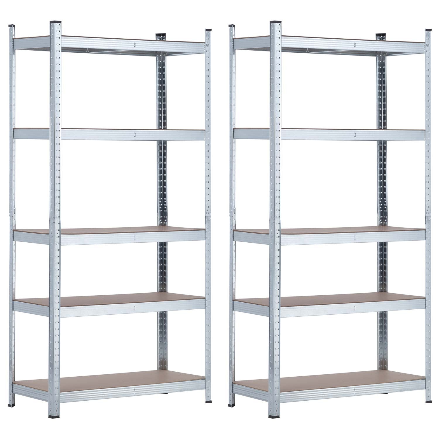 Pack 2 Estanterías Modulares Galvanizadas Con 5 Baldas Ajustables 180x90x40_0