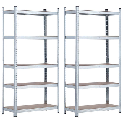 Pack 2 Estanterías Modulares Galvanizadas Con 5 Baldas Ajustables 180x90x40_0