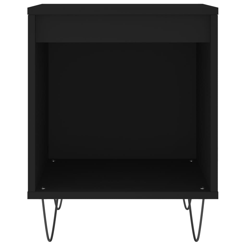 Mesita De Noche Madera De Ingeniería Negro 40x35x50 Cm_2