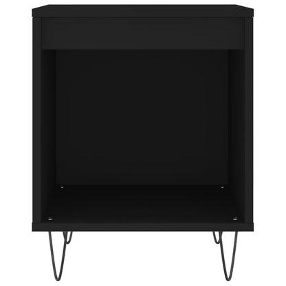 Mesita De Noche Madera De Ingeniería Negro 40x35x50 Cm_2